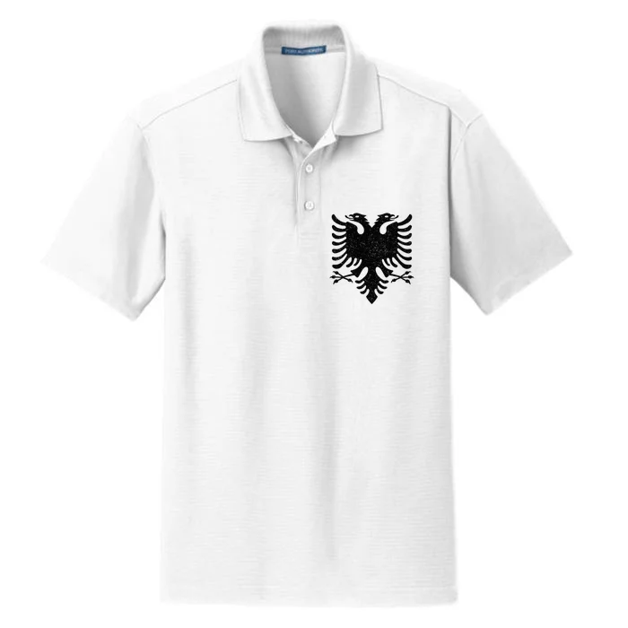 Albania Flag Albanian Doubleheaded Eagle Dry Zone Grid Performance Polo