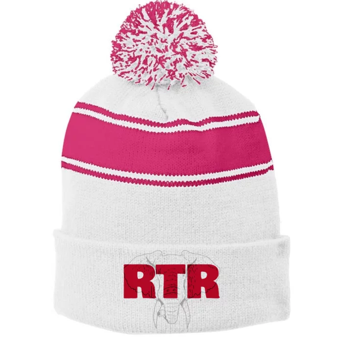 Alabama Football Athletics Elephant RTR Tailgate Stripe Pom Pom Beanie