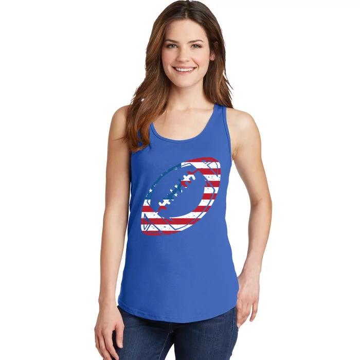 American Flag American Football Gift Ladies Essential Tank