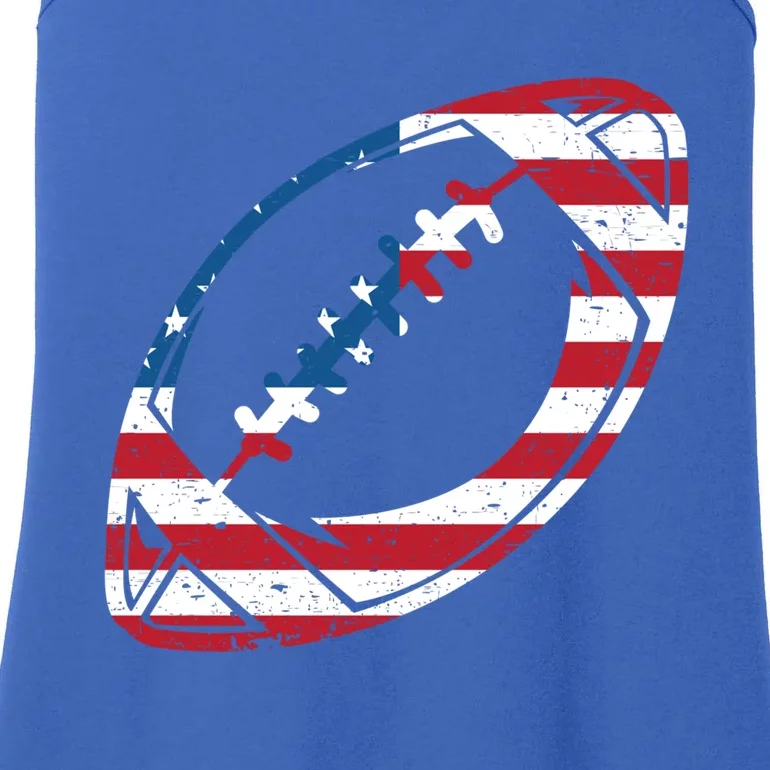 American Flag American Football Gift Ladies Essential Tank