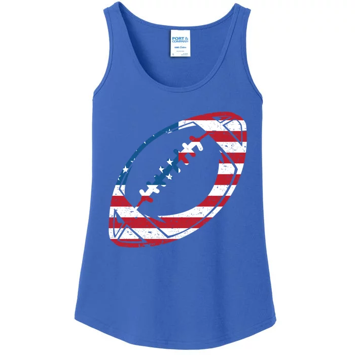 American Flag American Football Gift Ladies Essential Tank