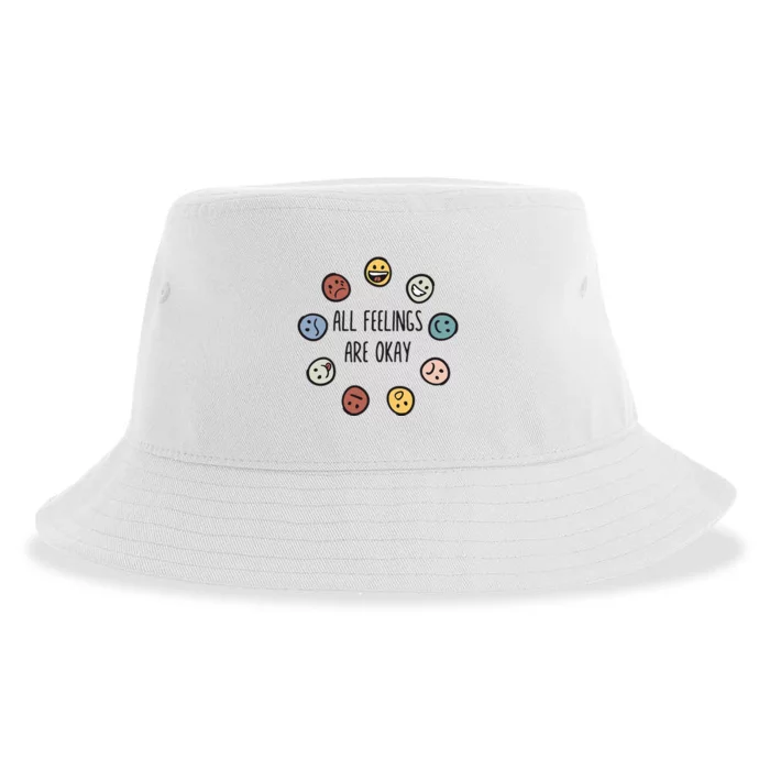 All Feelings Are Okay Tal Health Awareness Month Emotion Sustainable Bucket Hat