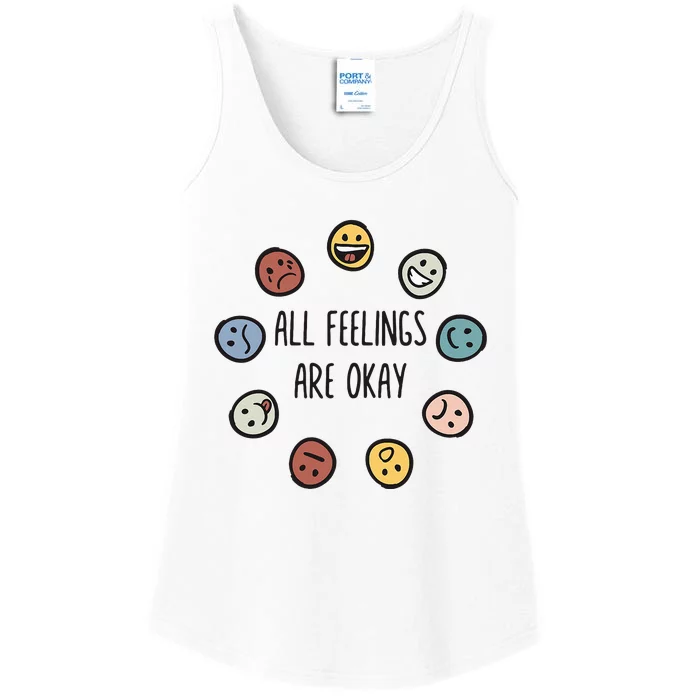 All Feelings Are Okay Tal Health Awareness Month Emotion Ladies Essential Tank