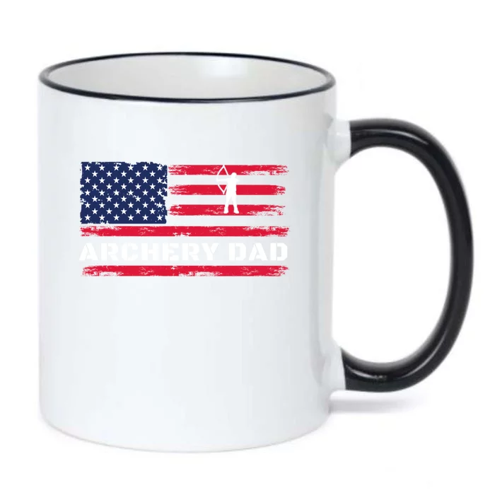 American Flag Archery Dad Father's Day Meaningful Gift Black Color Changing Mug