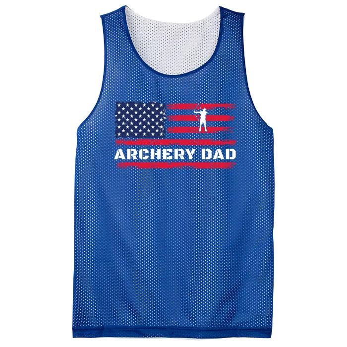 American Flag Archery Dad Father's Day Meaningful Gift Mesh Reversible Basketball Jersey Tank