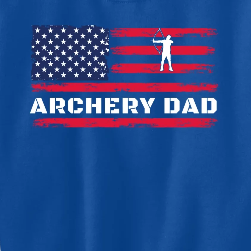 American Flag Archery Dad Father's Day Meaningful Gift Kids Sweatshirt