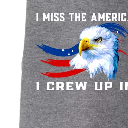 American Flag And Eagle I Miss The America I Grew Up In Gift Doggie 3-End Fleece Hoodie