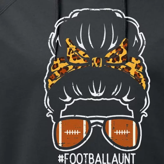 American Football Aunt Leopard Bun Family Aunty Auntie Performance Fleece Hoodie