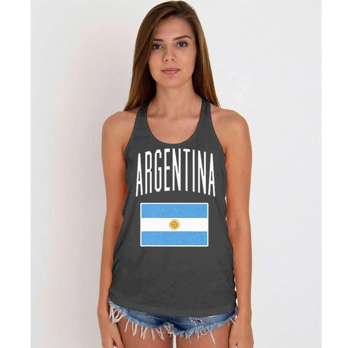 Argentina Flag Argentine Football Soccer Fan Women's Knotted Racerback Tank