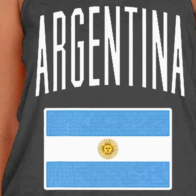 Argentina Flag Argentine Football Soccer Fan Women's Knotted Racerback Tank