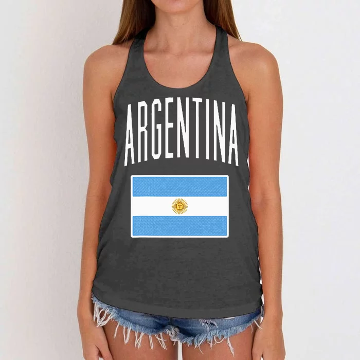 Argentina Flag Argentine Football Soccer Fan Women's Knotted Racerback Tank