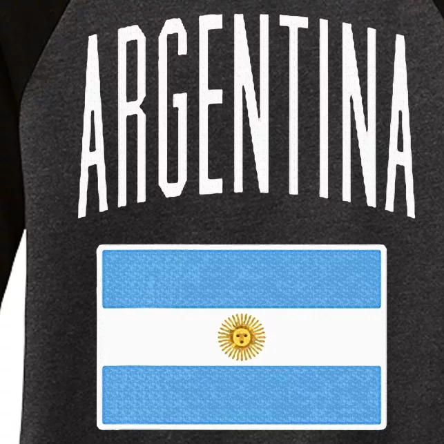 Argentina Flag Argentine Football Soccer Fan Women's Tri-Blend 3/4-Sleeve Raglan Shirt