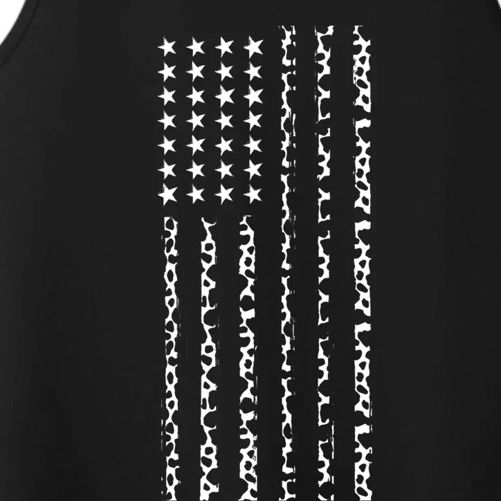 American Flag America Usa Cow Gift Performance Tank