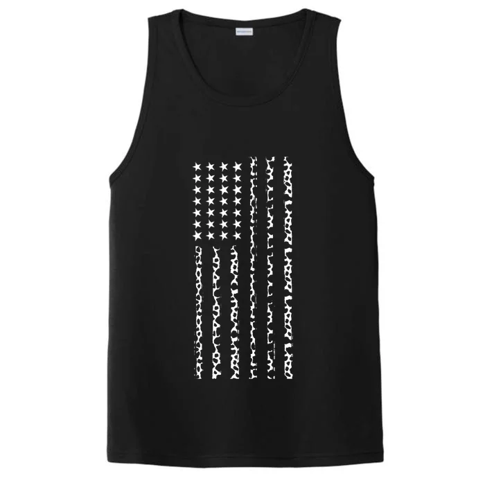 American Flag America Usa Cow Gift Performance Tank