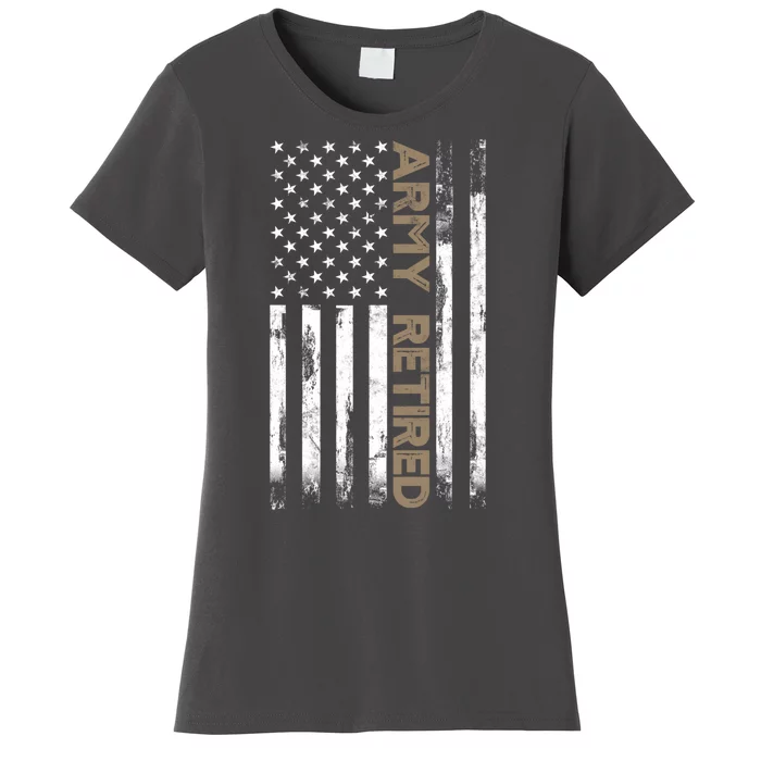 American Flag Army Retired Military Army Gift Women's T-Shirt