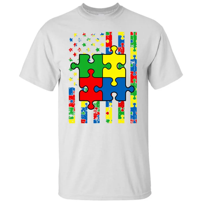 American Flag Autism Awareness Baby Boy Girl Tall T-Shirt