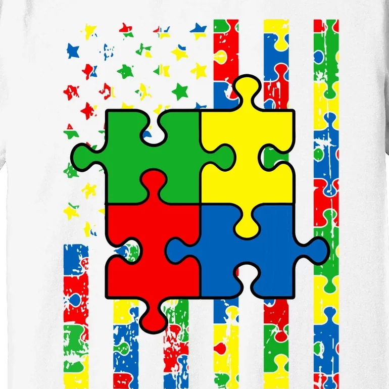 American Flag Autism Awareness Baby Boy Girl Premium T-Shirt