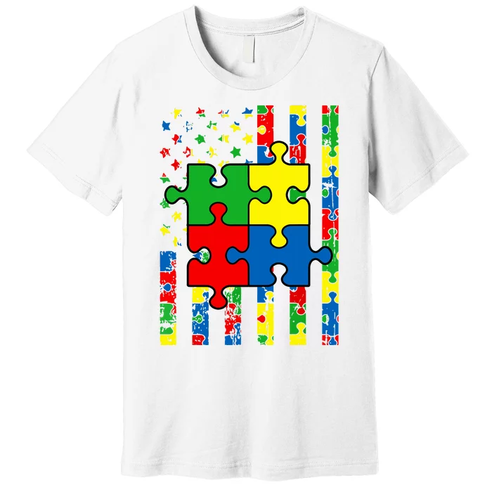 American Flag Autism Awareness Baby Boy Girl Premium T-Shirt