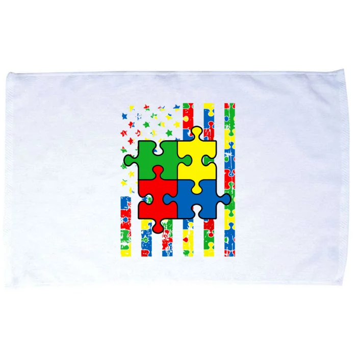 American Flag Autism Awareness Baby Boy Girl Microfiber Hand Towel