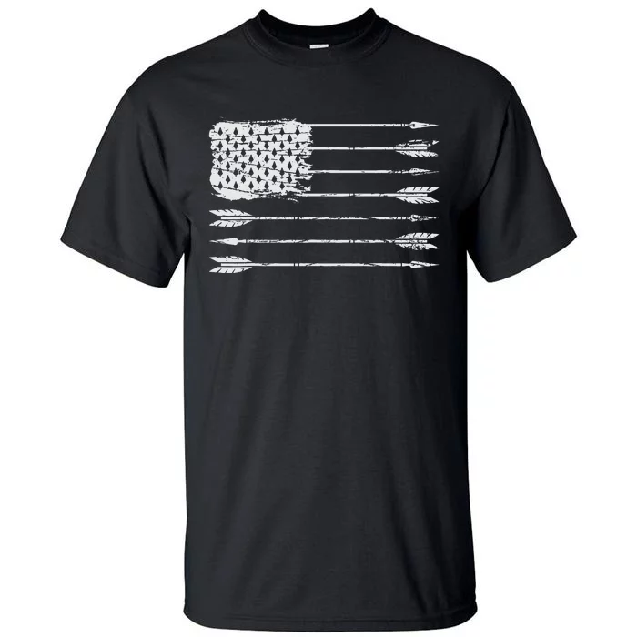 American Flag Arrow Archery Bowhunting Gifts Archer Hunter Tall T-Shirt