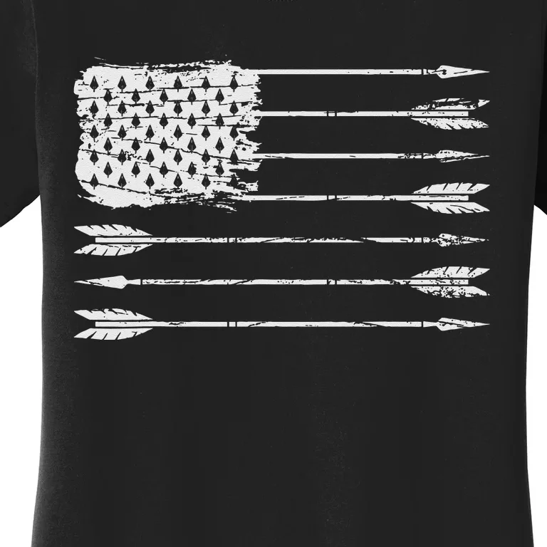 American Flag Arrow Archery Bowhunting Gifts Archer Hunter Women's T-Shirt