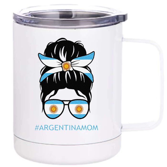 Argentine Flag Argentinian Mom Argentina Mama Front & Back 12oz Stainless Steel Tumbler Cup