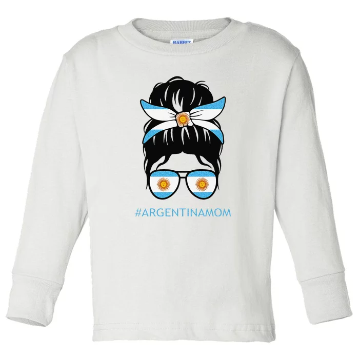 Argentine Flag Argentinian Mom Argentina Mama Toddler Long Sleeve Shirt