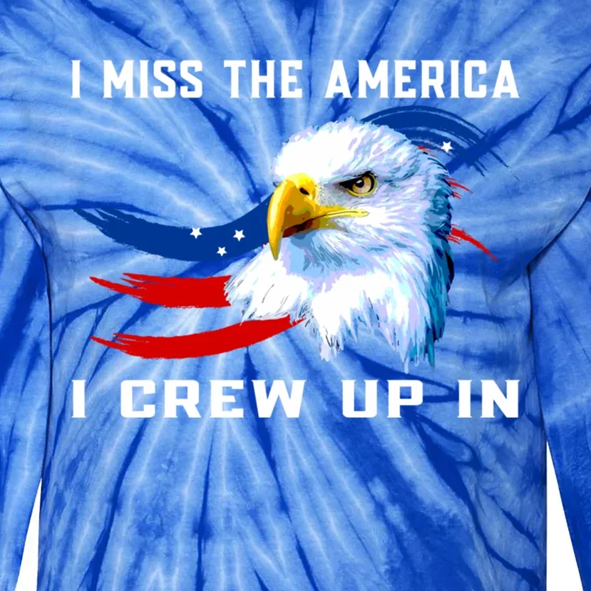 American Flag And Eagle I Miss The America I Grew Up In Gift Tie-Dye Long Sleeve Shirt