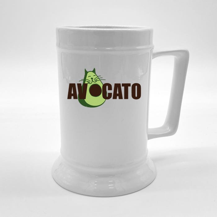 Avocato Funny Avocado Cat Designs Front & Back Beer Stein