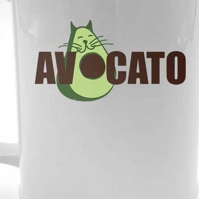 Avocato Funny Avocado Cat Designs Front & Back Beer Stein