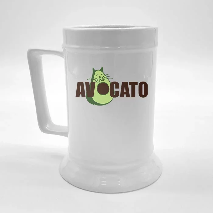 Avocato Funny Avocado Cat Designs Front & Back Beer Stein