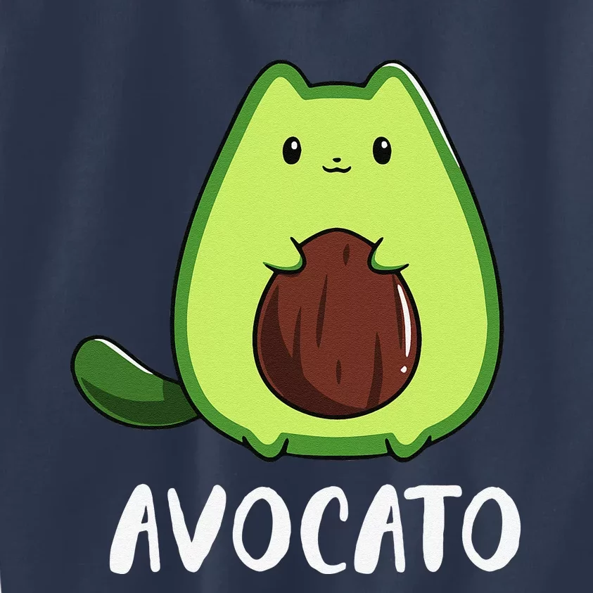 Avocato Funny Avocado Lover Cat Kids Sweatshirt