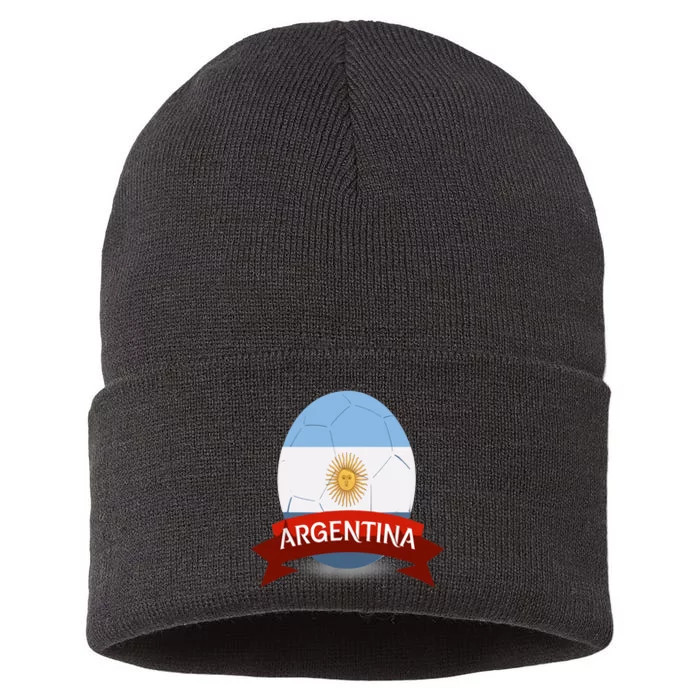 Argentina Flag Argentina Football Fan Soccer Team Sustainable Knit Beanie