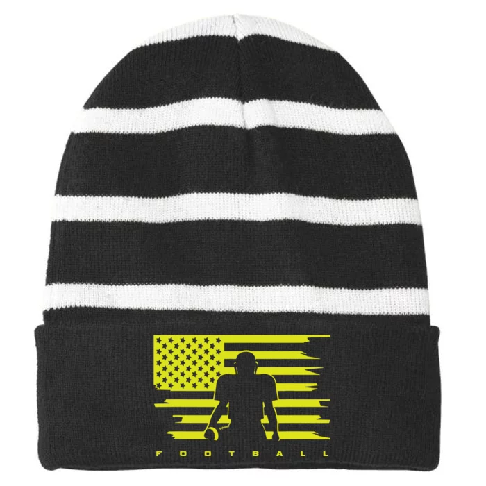 American Football Apparel Football Striped Beanie with Solid Band