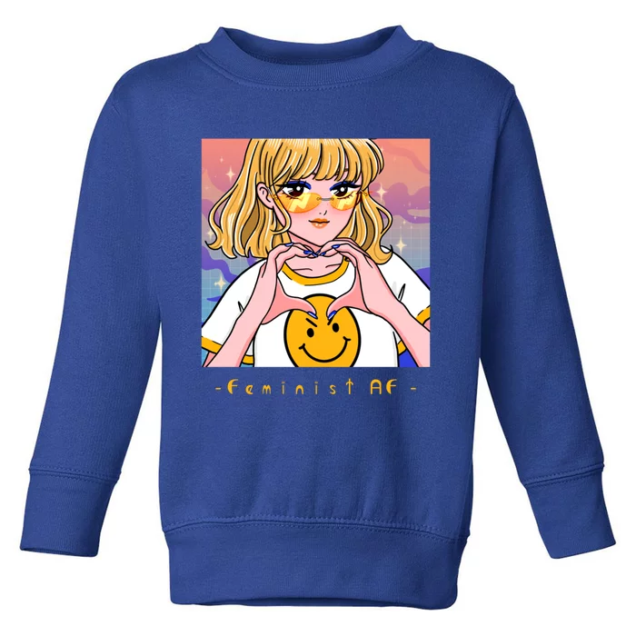 Aesthetic Feminist Af E Power Anime Indie Harajuku Gift Toddler Sweatshirt