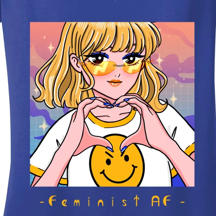 Aesthetic Feminist Af E Power Anime Indie Harajuku Gift Women's V-Neck T-Shirt