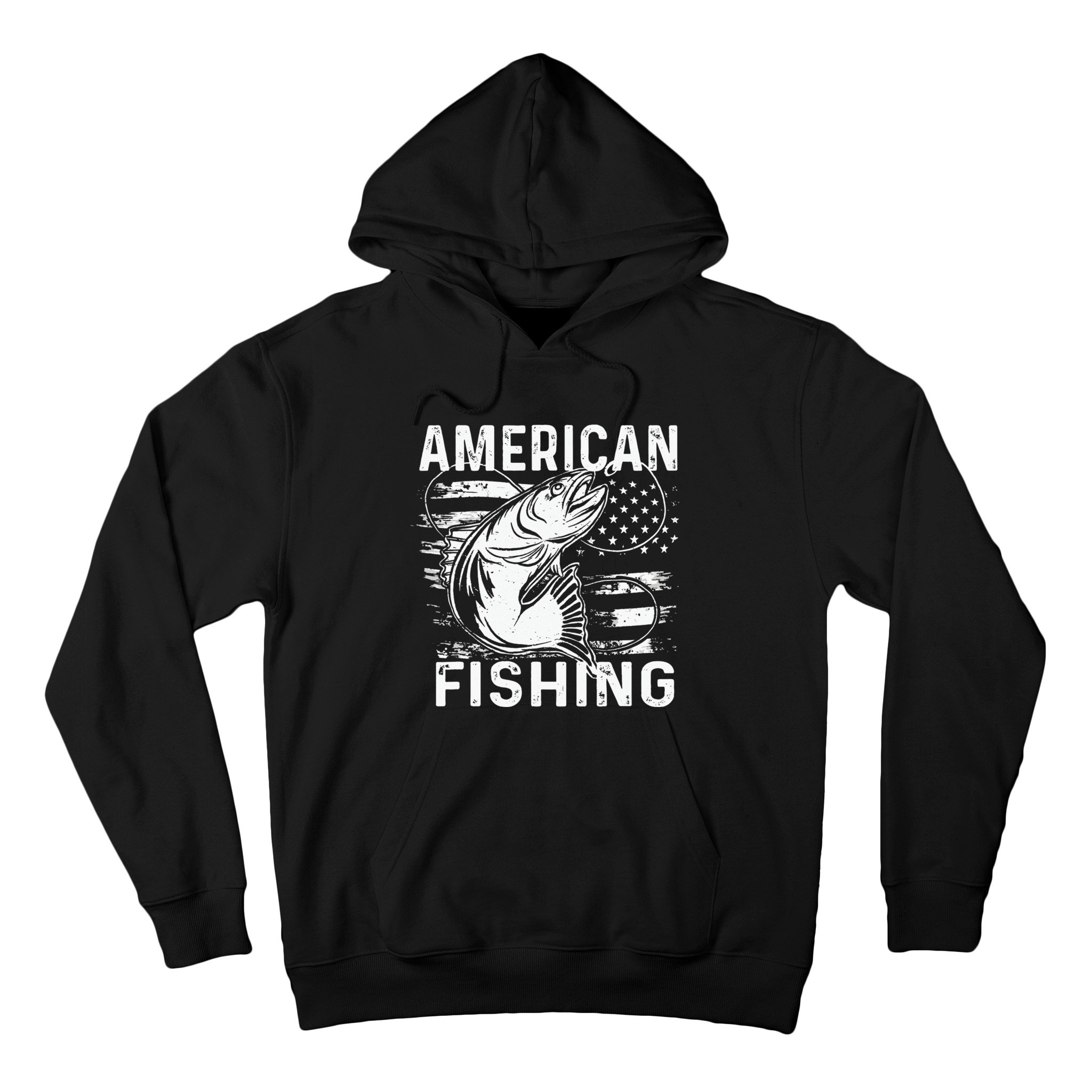 American fishing a fish next to a fishing hook Hoodie