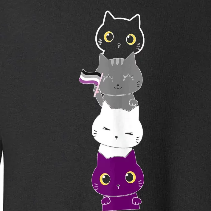 Asexuality Flag Animal Cat Ace Pride Demisexual Gift Asexual Toddler Sweatshirt