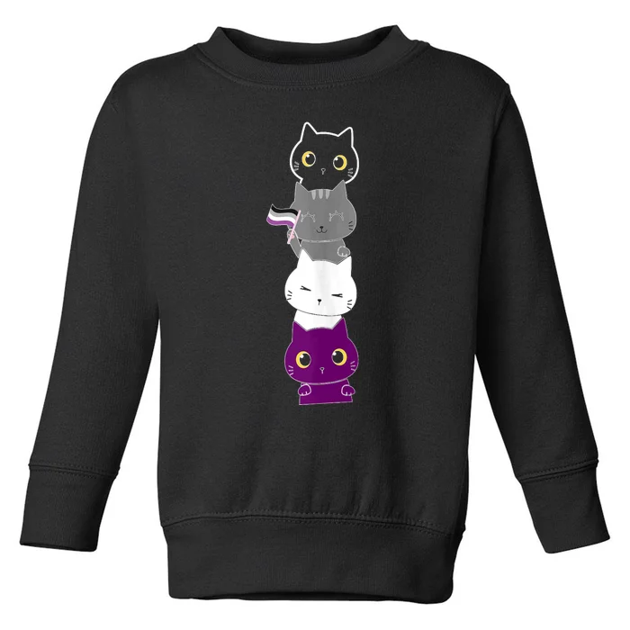 Asexuality Flag Animal Cat Ace Pride Demisexual Gift Asexual Toddler Sweatshirt