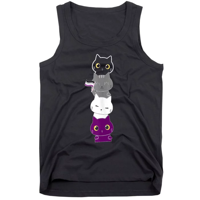 Asexuality Flag Animal Cat Ace Pride Demisexual Gift Asexual Tank Top