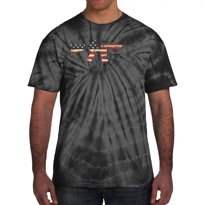 American Flag Ar15 Tie-Dye T-Shirt