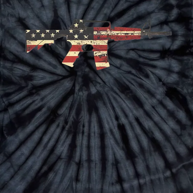 American Flag Ar15 Tie-Dye T-Shirt