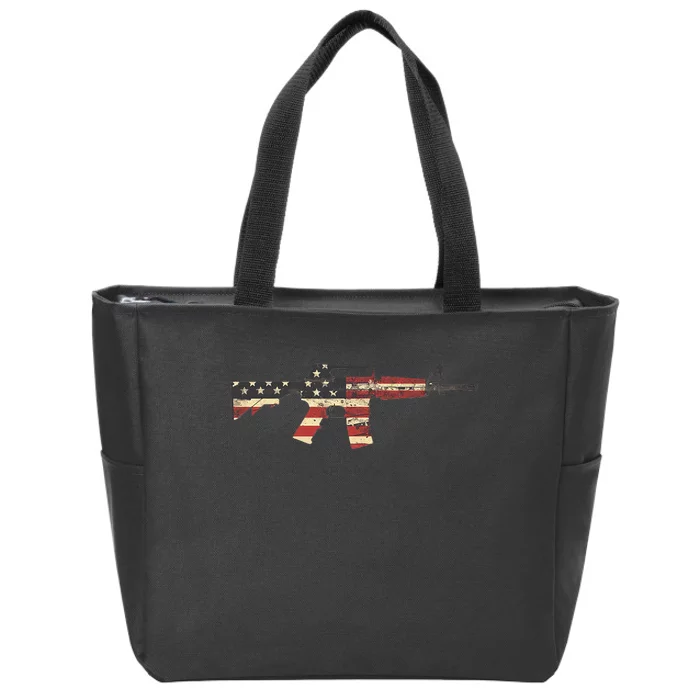 American Flag Ar15 Zip Tote Bag