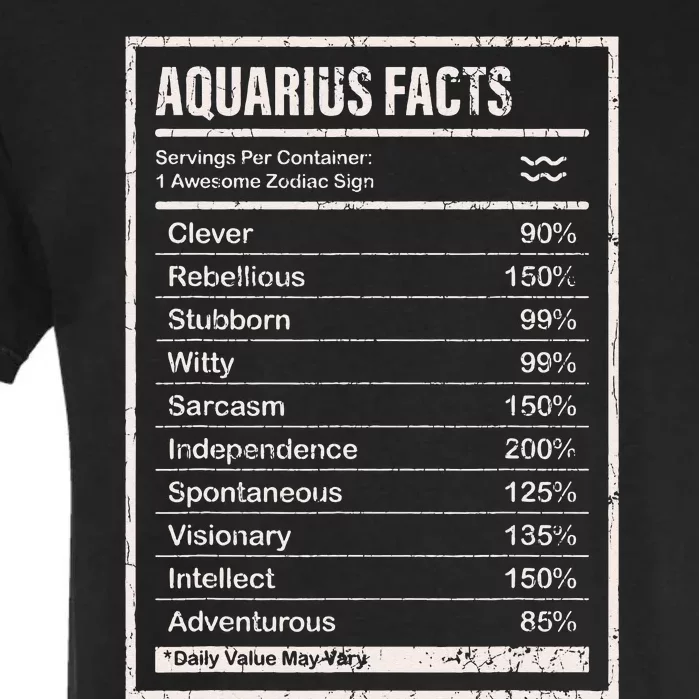 Aquarius Facts Apparel For And Wo Funny Zodiac Gift Garment-Dyed Heavyweight T-Shirt