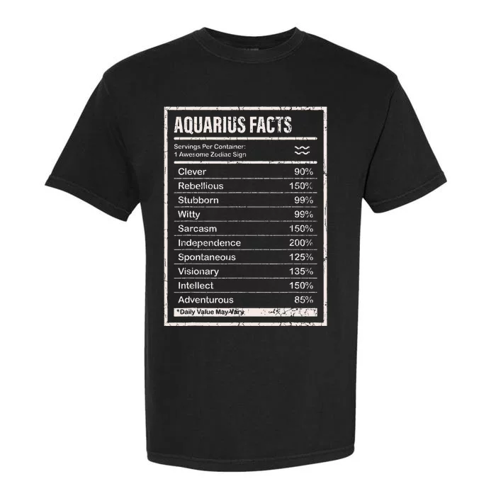 Aquarius Facts Apparel For And Wo Funny Zodiac Gift Garment-Dyed Heavyweight T-Shirt