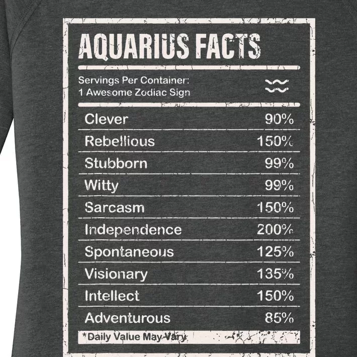 Aquarius Facts Apparel For And Wo Funny Zodiac Gift Women's Perfect Tri Tunic Long Sleeve Shirt