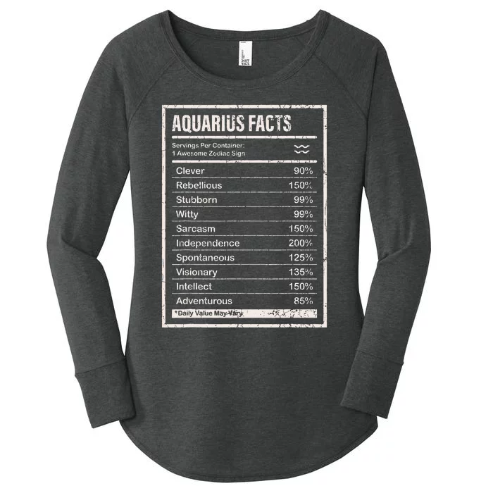 Aquarius Facts Apparel For And Wo Funny Zodiac Gift Women's Perfect Tri Tunic Long Sleeve Shirt