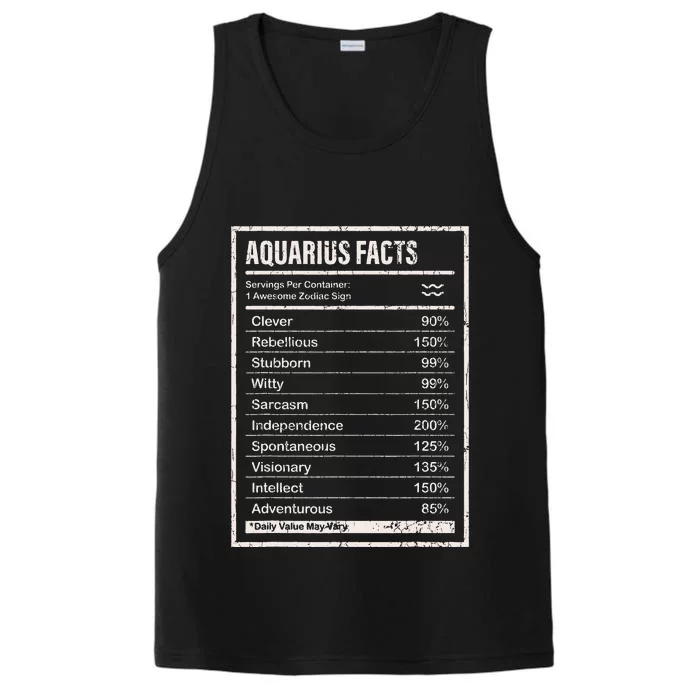 Aquarius Facts Apparel For And Wo Funny Zodiac Gift Performance Tank