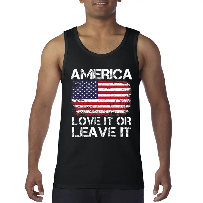 American Flag America Love It Or Leave It Usa Flag Tank Top