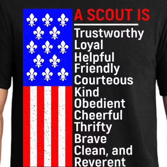 American Flag A Scout Is Trustworthy Friendly Courteous Pajama Set